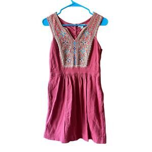 Lucky Brand Womens Boho Embroidered Cotton Dress Size Medium